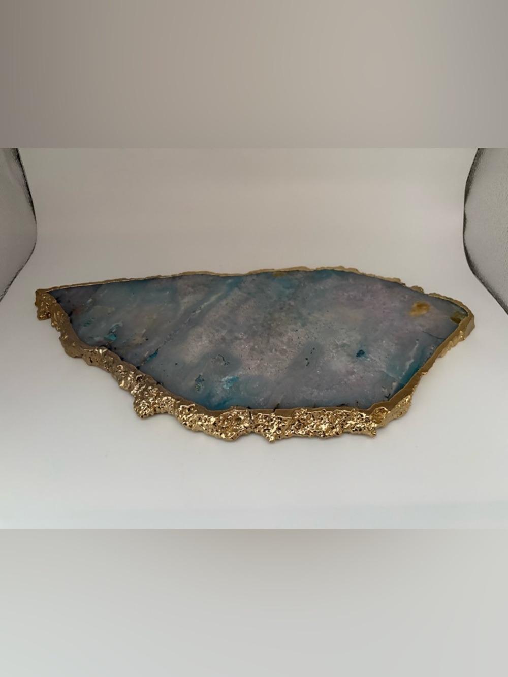 Anthropologie Gilded Agate Blue Quartz Cheese Serving Tray Platter New - Picture 5 of 13